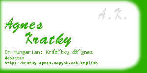 agnes kratky business card